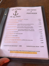 Café de la Paix à Saint-Martin-de-Ré menu