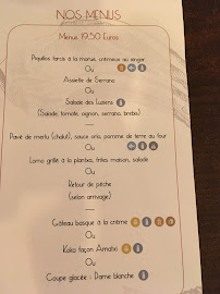 Menu / carte de La Taverne Basque à Saint-Jean-de-Luz