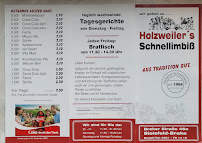 Menu du Holzweilers Schnellimbiß- Spezialitäten GmbH à Bielefeld