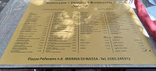 Carte du Rosticceria Pizzeria da Silvio à Marina di Massa