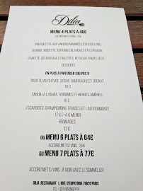 Dilia à Paris menu
