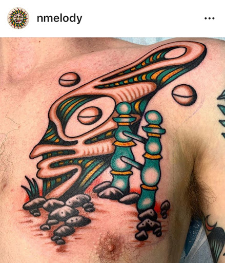 Explore cool neck tattoo ideas, creative tattoo ideas in Ann Arbor, available at Name Brand Tattoo