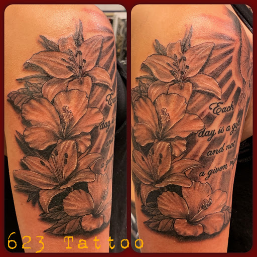 Explore half sleeve tattoo cover up ideas, creative tattoo ideas in Watertown, available at 623 Tattoo