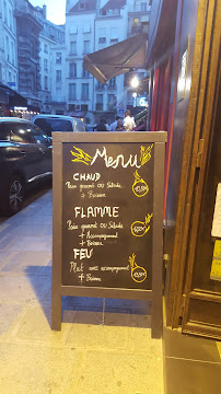 Restaurant Feu à Paris (le menu)