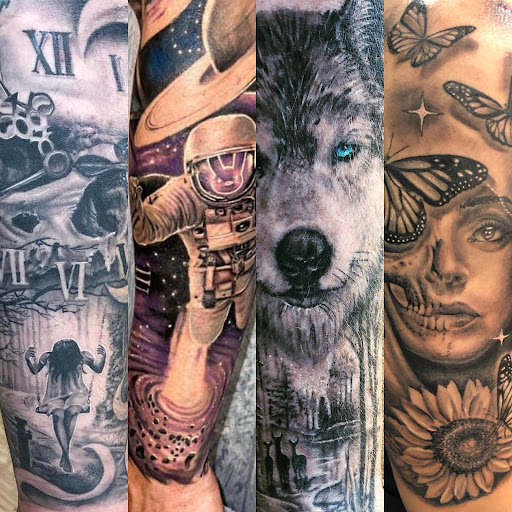 Explore memento mori tattoo ideas, creative tattoo ideas in Sarasota, available at SEVEN SINS Tattoo Studio