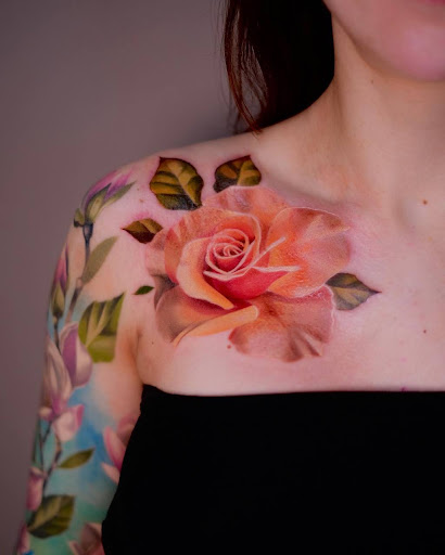 Explore chest and sleeve tattoo ideas, creative tattoo ideas in Culver City, available at PW Gallery