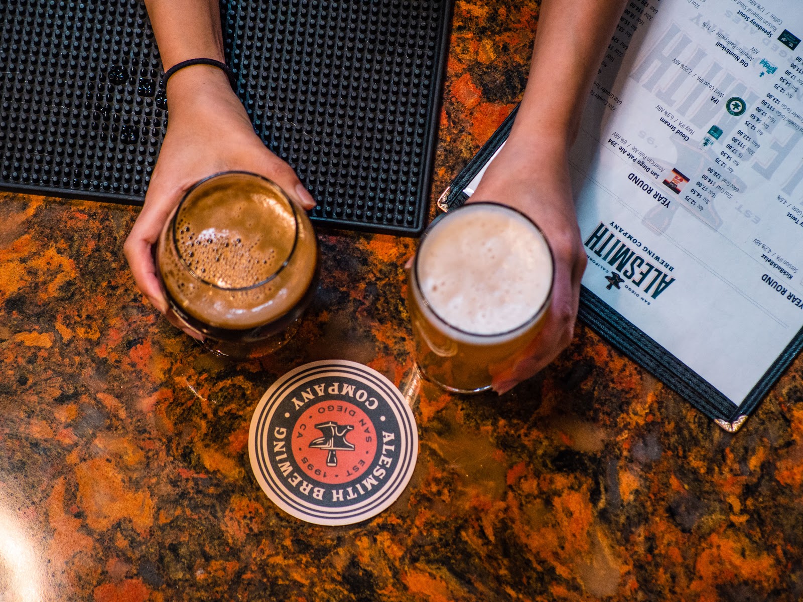 A row of beer taps