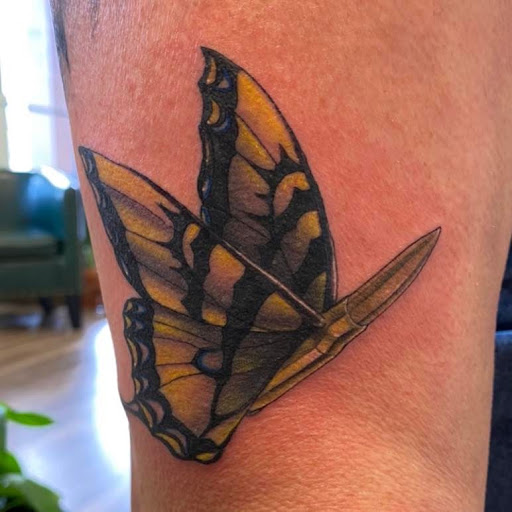 Explore ski mask tattoo ideas, creative tattoo ideas in Pendleton, available at TRUE GRIT TATTOO