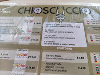 Menu / carte de Chiosc'uccio. à Cala Liberotto