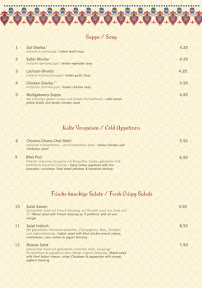 Carte du Restaurant Masala à Erfurt