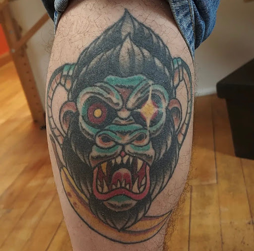 Explore memorial tattoo ideas for men, creative tattoo ideas in Albany, available at Dead Presidents Lounge