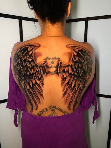 Explore chest ideas tattoos, creative tattoo ideas in Englewood, available at Flamingo Noir Collective