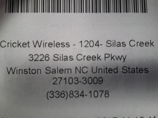 Cell Phone Store «Cricket Wireless», reviews and photos, 3226 Silas Creek Pkwy, Winston-Salem, NC 27103, USA