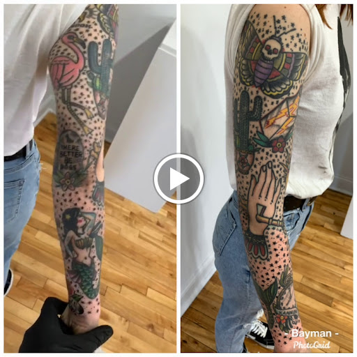 Explore disturbed tattoo ideas, creative tattoo ideas in Kansas City, available at Golden Stag Tattoo and Gallery
