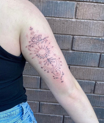 Explore religious sleeve tattoo ideas, creative tattoo ideas in Peoria, available at Modern Ink Tattoo