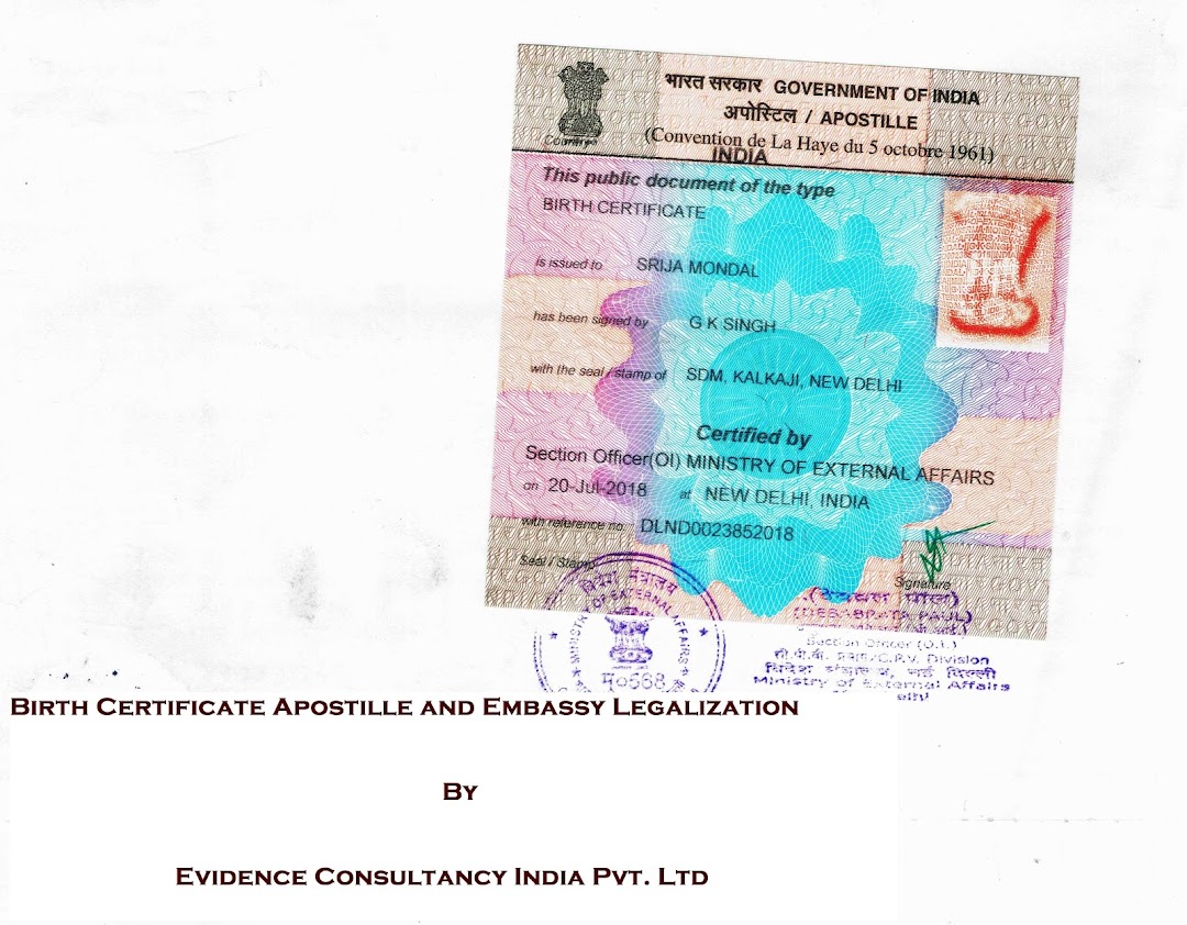 Apostille Attestation by Evidence Consultancy India Pvt. Ltd