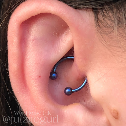 Explore patchwork sleeve tattoo ideas, creative tattoo ideas in Kent, available at War Horse Ink