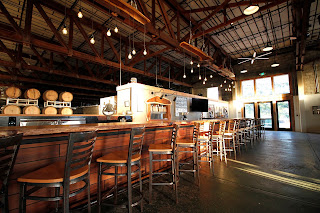 Brewing tanks in a taproom