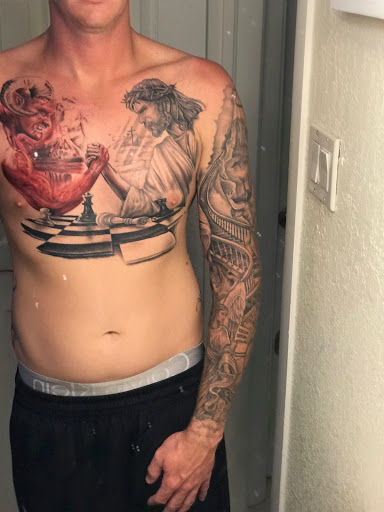 Explore psalm 91 tattoo ideas, creative tattoo ideas in Sarasota, available at SEVEN SINS Tattoo Studio