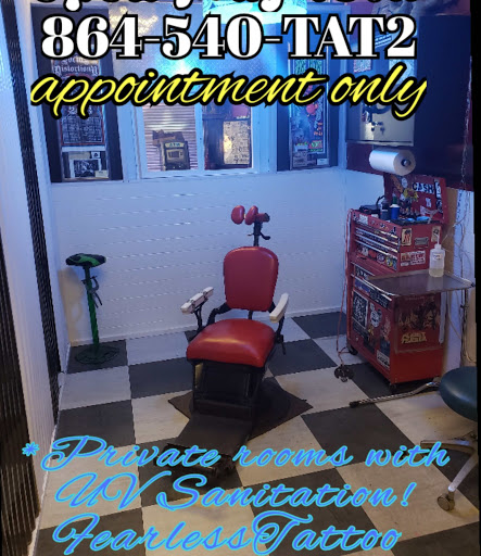 Explore paintbrush tattoo ideas, creative tattoo ideas in Anderson, available at FearlessTattoos and Piercing