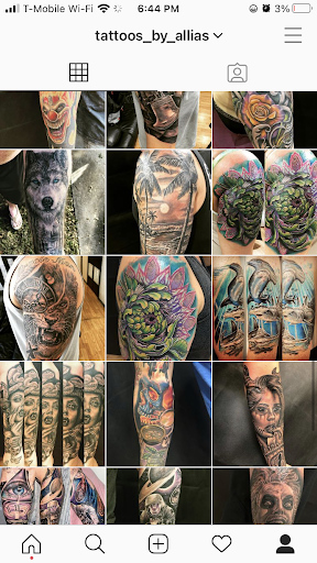 Explore large thigh tattoo ideas, creative tattoo ideas in Sarasota, available at SEVEN SINS Tattoo Studio