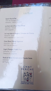 Restaurant français Le Chat Perché à Montpellier (le menu)