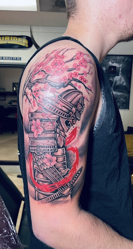 Explore salmon tattoo ideas, creative tattoo ideas in Midland, available at The Company Ink