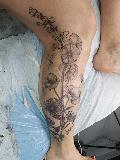 Explore inner bicep tattoo ideas for men, creative tattoo ideas in Las Cruces, available at Atom Bomb Studio