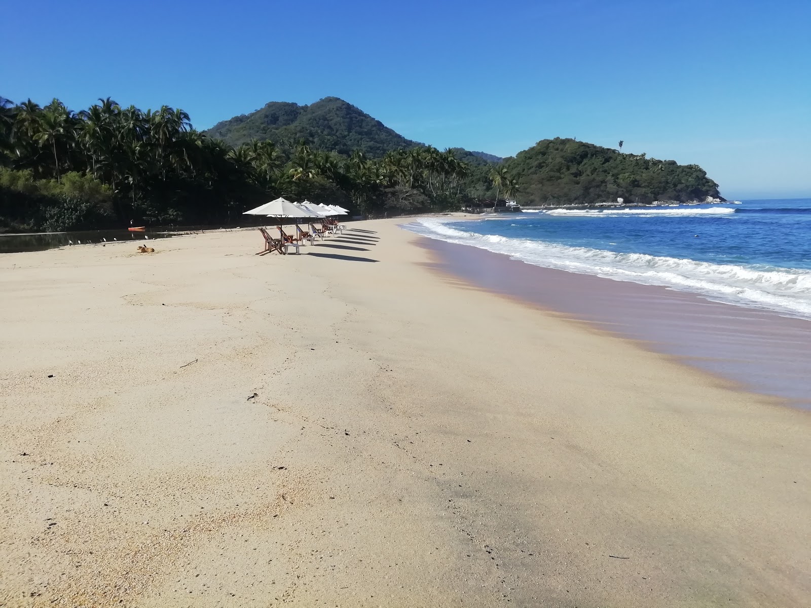 Fotografija Quimixto beach z turkizna čista voda površino