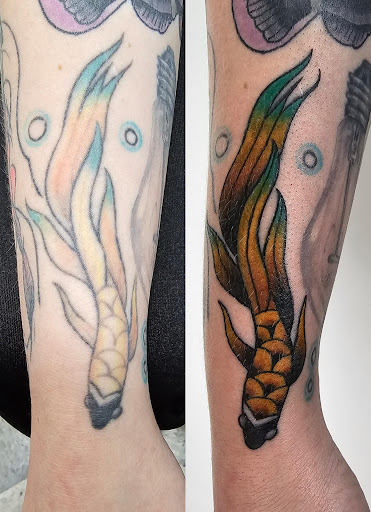 Explore truck tattoo ideas, creative tattoo ideas in Kearney, available at Bread N Butter Tattoo