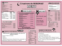 Menu du L’univers de Serenay à Ormesson-sur-Marne