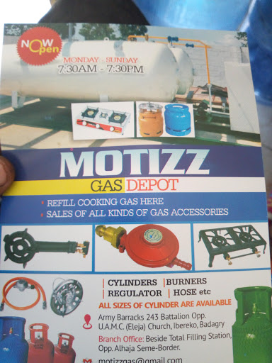 MOTIZZ GAS DEPOT, BESIDE 243 BATTALLION, ARMY BARRACKS BADAGRY#, Badagry, Nigeria, General Store, state Ogun