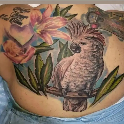 Explore mens cover up tattoo ideas, creative tattoo ideas in Yucca Valley, available at Strata Tattoo Lab LLC