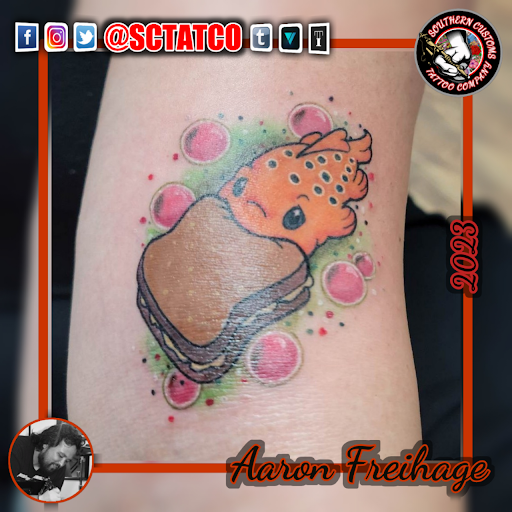 Explore cover up tattoo ideas for upper back, creative tattoo ideas in Fayetteville, available at Southern Customs Tattoo Company
