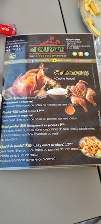 El Gusto Chicken à Palavas-les-Flots menu