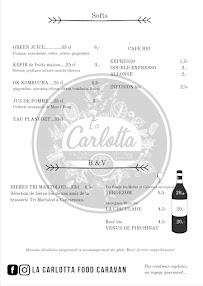 Carte du La Carlotta Food Caravan à Penmarc'h