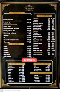 Taj Mahal à Morteau menu