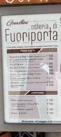 Osteria di Fuori Porta à Pitigliano menu