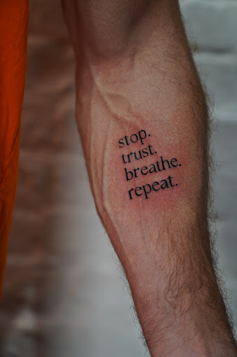 Explore word finger tattoo ideas, creative tattoo ideas in New York, available at In Due Time Tattoo