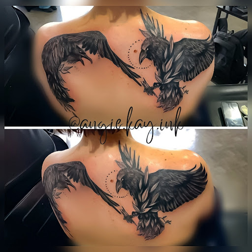 Explore arm tattoo ideas men, creative tattoo ideas in Casper, available at Luna & Lotus Amethyst Ink Angie Kay