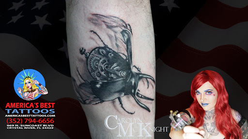 Explore leg tattoo idea, creative tattoo ideas in Crystal River, available at Americas Best Tattoos
