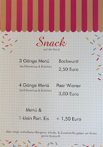 Menu du eisroom à Franzburg