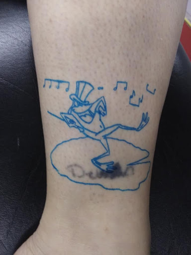 Explore pacman tattoo ideas, creative tattoo ideas in Turner, available at Heathen Ink