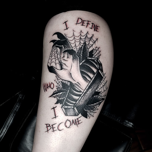 Explore michael myers tattoo ideas, creative tattoo ideas in Calhoun, available at A Sailors Grave Tattoo Parlor