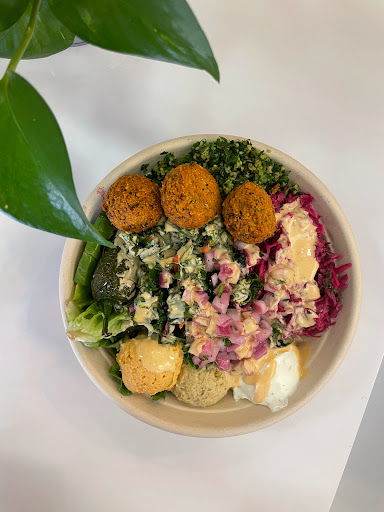 Falafel and steak bowl