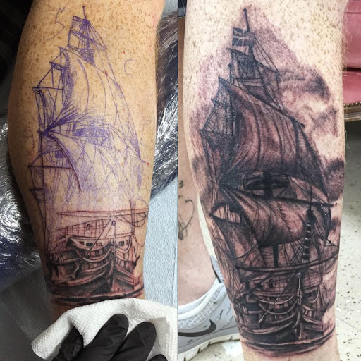 Explore breast tattoo cover up ideas, creative tattoo ideas in Lawton, available at Avenue Tattoo Studio