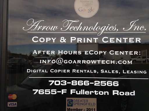 Print Shop «Arrow Technologies Office Solutions and Print Center», reviews and photos, 7655 Fullerton Rd, Springfield, VA 22153, USA
