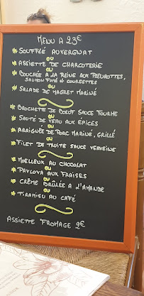 Restaurant français Auberge de la Dorette à Bonneval (le menu)