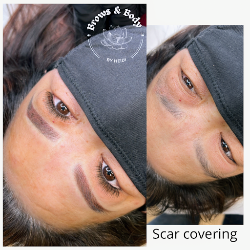 Explore patch sleeve tattoo ideas, creative tattoo ideas in Johnston, available at Brows & Body