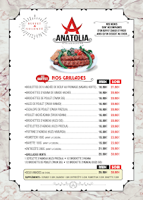 Carte du Anatolia Steakhouse à Épinay-sur-Seine
